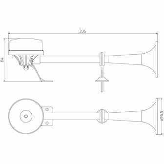 12V Schiffshorn hohe Tonlage