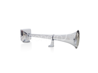 24V Fanfare Druckluft Horn Doppel Hupe für LKW E-Prüfzeichen E32 58/64cm  Chrom